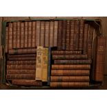 Collection of books, mostly 18th- and 19th-century leather bindings, including A Philosophical