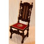A Charles I Carolean revival oak chair, 19th Centu