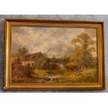 George Turner of Derby (British, 1843-1910), Alton Mill, Nr Wirksworth, signed l.r., oil on