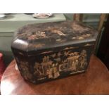 A 19th Century Chinese export ware black lacquer c