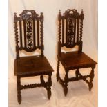 A pair of similar 19th Century oak black forest st