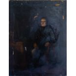 British School, circa 1840, portrait of a gentleman, seated full length in an interior, holding a