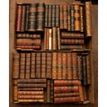 Bindings. A collection of leather-bound books, mostly 19th century, including calf, crushed morocco,