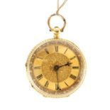 An Victorian 18ct Pocket Watch, with engine-turned