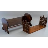 An early Victorian mahogany bookslide, ogee fretwo