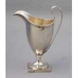 A George III silver helmet shaped jug, London 1793