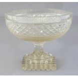 A late 19th/early 20th Century clear cut glass ped