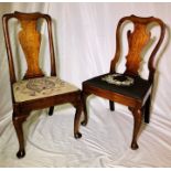 A pair of similar Queen Anne revival elm chairs, v