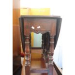 ***LOCATED AT GRESLEY**** A Victorian joined oak gateleg table, small proportions, turned legs