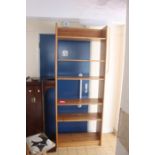 ****LOCATED AT GRESLEY****Tall modern pine shelving unit with six shelves