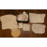 ***OBJECT LOCATION BISHTON HALL***  A quantity of 1930/40's napkins, with scalloped edging and