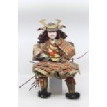 A Japanese doll group of samurai warrior and baishin (vassal), probably Meiji/Taisho period, with