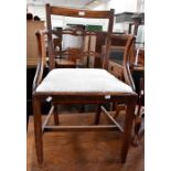 ***LOCATED AT GRESLEY**** Georgian elm open armchair, nest of oak tables and mahogany shaving