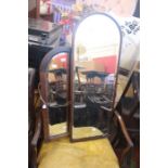 ***LOCATED AT GRESLEY****Two 19th Century arched mahogany wall mirrors with bevelled edge glass, the