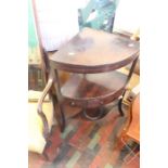 ***LOCATED AT GRESLEY****A George III mahogany corner washstand, circa 1800, with a hinged lid and