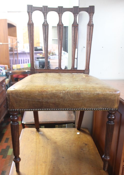 ***LOCATED AT GRESLEY****A leather seat Georgian single chair and a George III country oak carver - Image 2 of 2