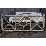 ****LOCATED AT ETWALL****A 19th / early 20th Century white painted wooden gate, lattice work,