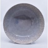Ruskin Pottery: A Ruskin Pottery mottled grey shallow bowl, diameter approx 18cm, height approx 6.