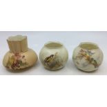 A collection of Royal Worcester blush ivory to include: raised tazze pattern no: 1427, Reg no:
