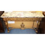An early 20th Century giltwood and gesso applied pier table, in the French Louis XIX style, having a