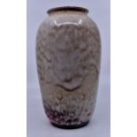 Ruskin Pottery: A Ruskin Pottery high fired shouldered baluster vase with a running silver-grey