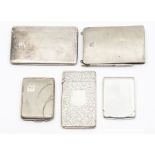 A collection of silver to include: a combination notepad and card holder, with pencil, by Sydney &