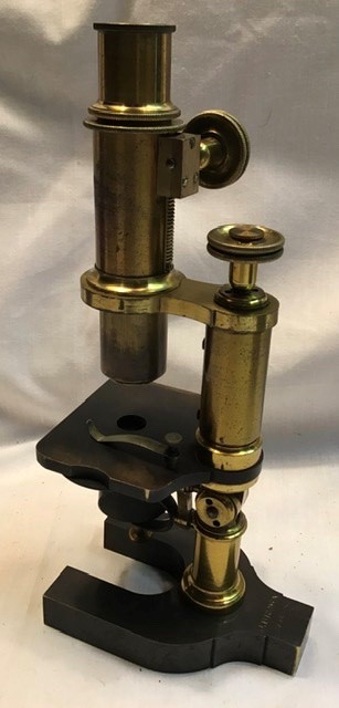 James Brown of Glasgow, brass microscope c1880 in wooden case with related accessories. - Image 2 of 4