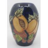 A Moorcroft ovoid vase, Blackberries and Apricots, dated 1996, impressed marks to base, approx