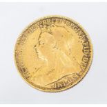 Queen Victoria 1898m sovereign. Condition, wear to high points (more to obv than rev) with small