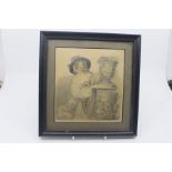 Two early 19th century framed prints of Georgian ladies, original frames