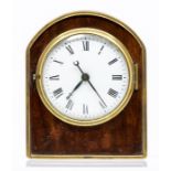 A George III wall hanging travelling wall or desk clock, circa 1805, possibly belonging to a Naval