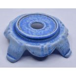 Ruskin Pottery: A Ruskin Pottery stand in the Oriental taste decorated in a tonal blue crystalline