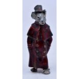 Bergman: A cold painted bronze study of a mouse wearing a frock coat and top hat, height approx 7cm,