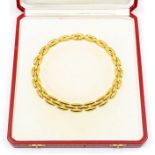 Cartier- an 18ct yellow gold Gentiane link collar necklace, width approx 12mm, with integral box