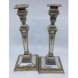 A large collection of silver plate, EPNS to include: pair of large Corinthian column candlestics;