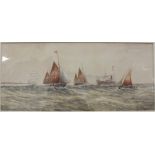 Edward Atkins, Off The Northumberland Coast, a pair, watercolours, signed with initals and dated