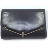 Bruno Magli- a ladies Bruno Magli leather handbag, grey smooth calf skin leather fold over closure