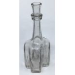 A George II large glass cruciform decanter, circa 1730