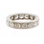 A diamond and platinum full set eternity ring, comprising grain set brilliant cut diamonds, width