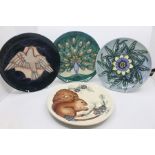 Four Moorcroft year plates, 1992 (470/500), 1993 (462/500), 1994 (403/500), 1995 (359/500, boxed