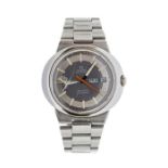 Omega- a gents stainless steel Omega Geneve Dynamic automatic wristwatch, round dark grey dial