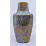 Ruskin Pottery: A Ruskin Pottery shouldered baluster vase high fired blue lustre glaze over peach