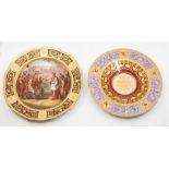 An Austrian Vienna late 19th Century / early 20th Century porcelain plate, the centre painted with