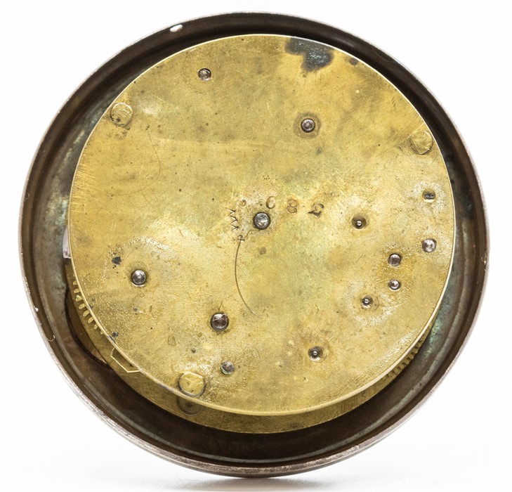 An early 19th Century William Gossage plated portable alarm, the drum movement with bell in - Image 8 of 8