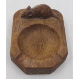 Robert Thompson, Mouseman of Kilburn, an oak canted rectangular ashtray, carved mouse signature,