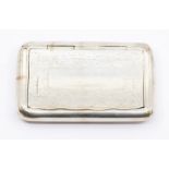 A Dutch 19th Century silver snuff box, the body and cover with engraved decoration, ruched sides,
