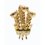 A Clogau 18ct gold and diamond Prince of Wales brooch, the coronet set with brilliant cut