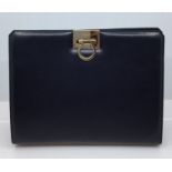 Salvatore Ferragamo- A ladies Salvatore Ferragamo, blue leather handbag, structured design in fine