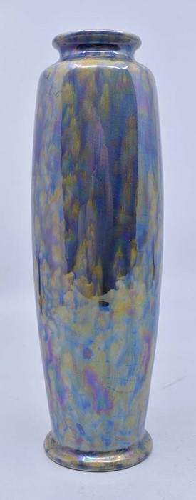 Ruskin Pottery: A Ruskin Pottery vase with blue and yellow lustre glaze, height approx 21.5cm.