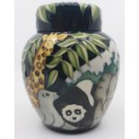 A Moorcroft Noah's Ark ginger jar and cover, tubed lined with animals, designed by Rachel Bishop,